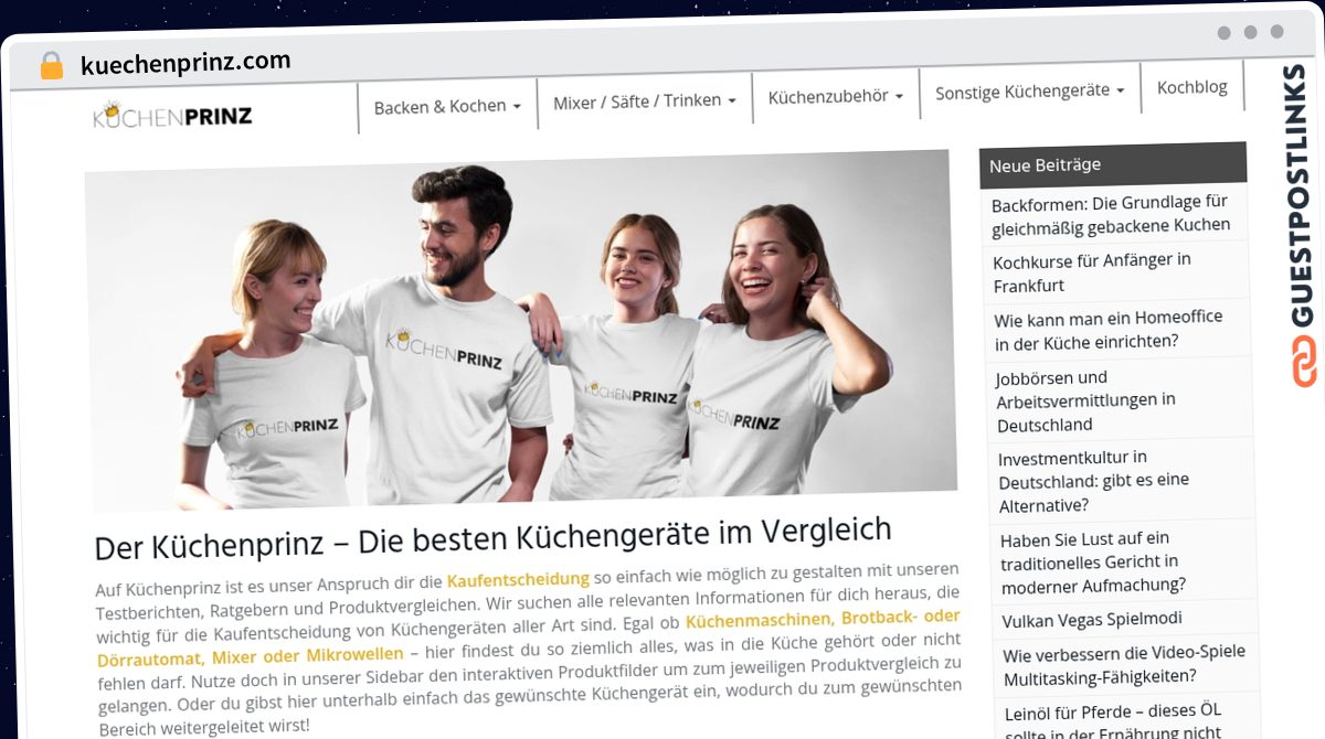 Publish Guest Post on kuechenprinz.com