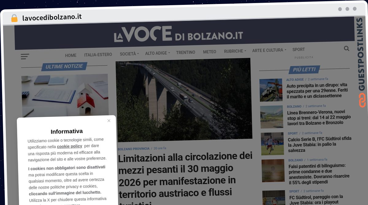 Publish Guest Post on lavocedibolzano.it