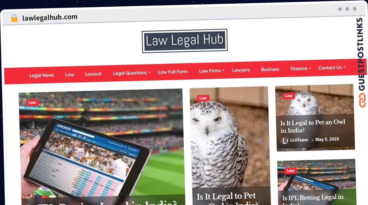 Publish Guest Post on lawlegalhub.com