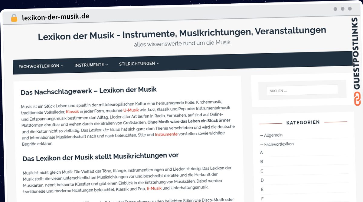 Publish Guest Post on lexikon-der-musik.de