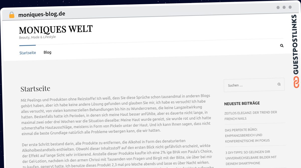 Publish Guest Post on moniques-blog.de