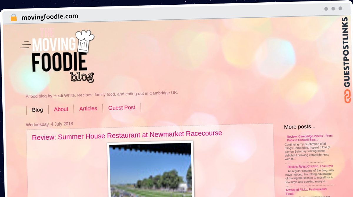 Publish Guest Post on movingfoodie.com