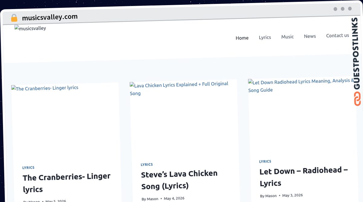 Publish Guest Post on musicsvalley.com