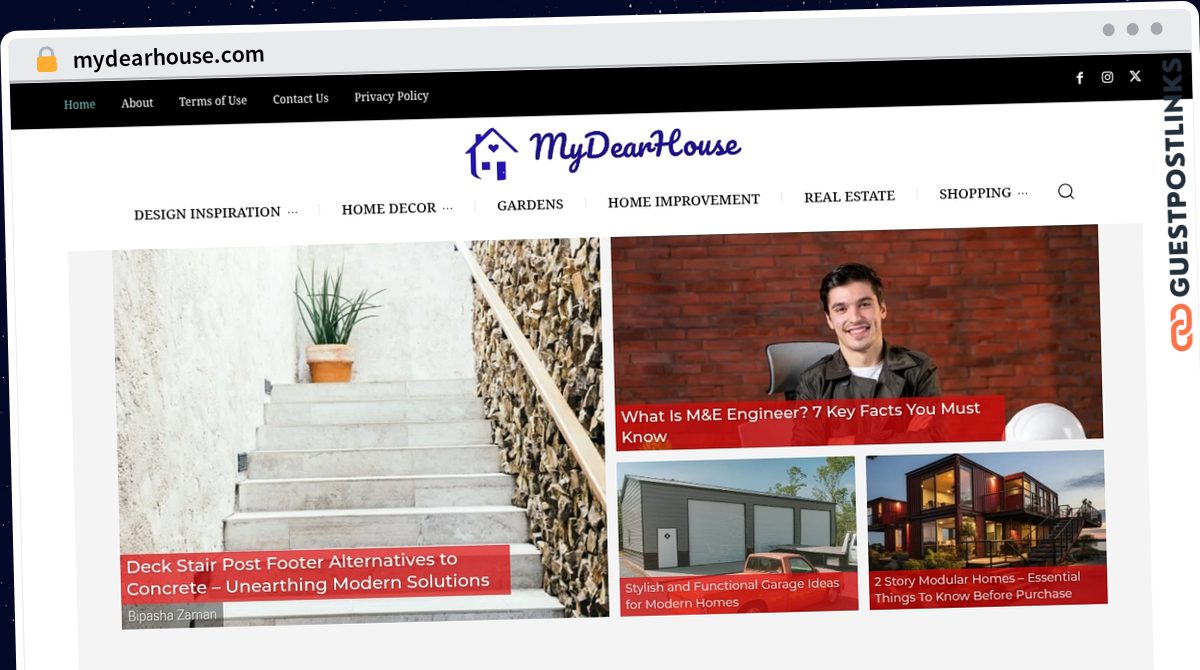 Publish Guest Post on mydearhouse.com