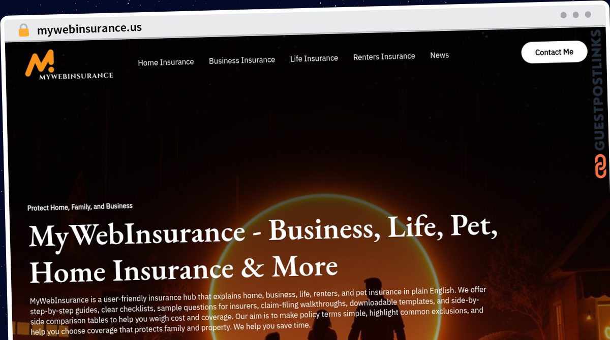 Publish Guest Post on mywebinsurance.us