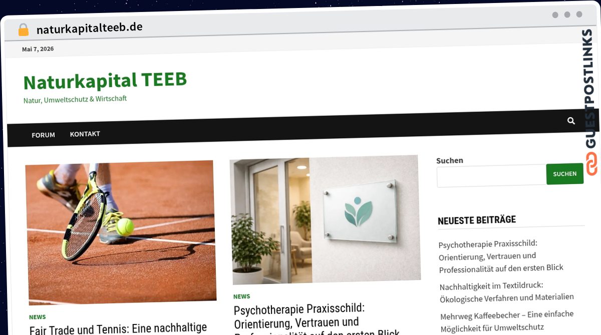 Publish Guest Post on naturkapitalteeb.de
