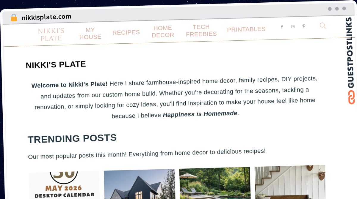Publish Guest Post on nikkisplate.com