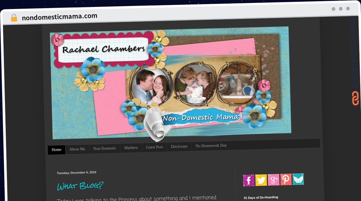 Publish Guest Post on nondomesticmama.com