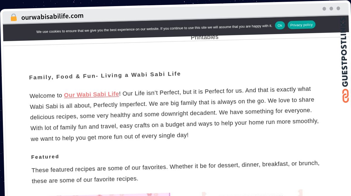 Publish Guest Post on ourwabisabilife.com