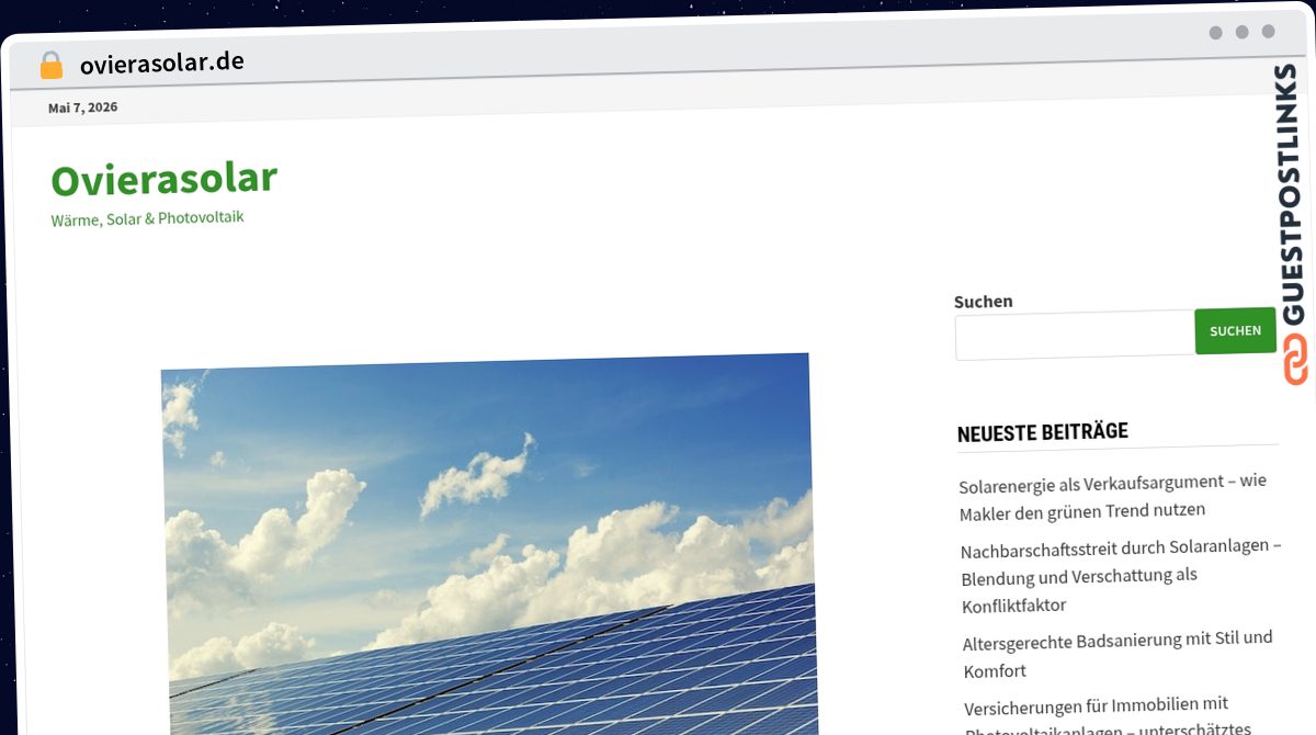 Publish Guest Post on ovierasolar.de