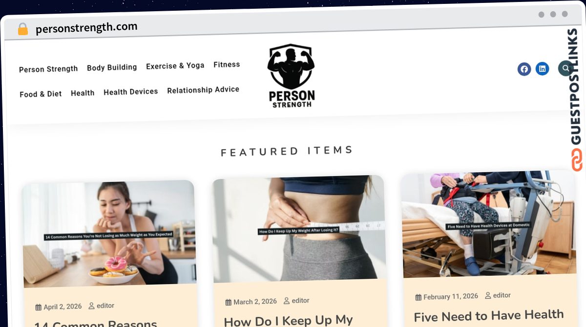 Publish Guest Post on personstrength.com