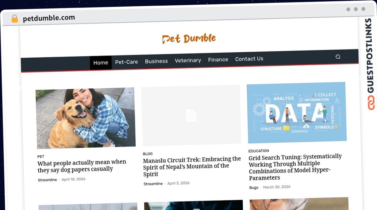 Publish Guest Post on petdumble.com