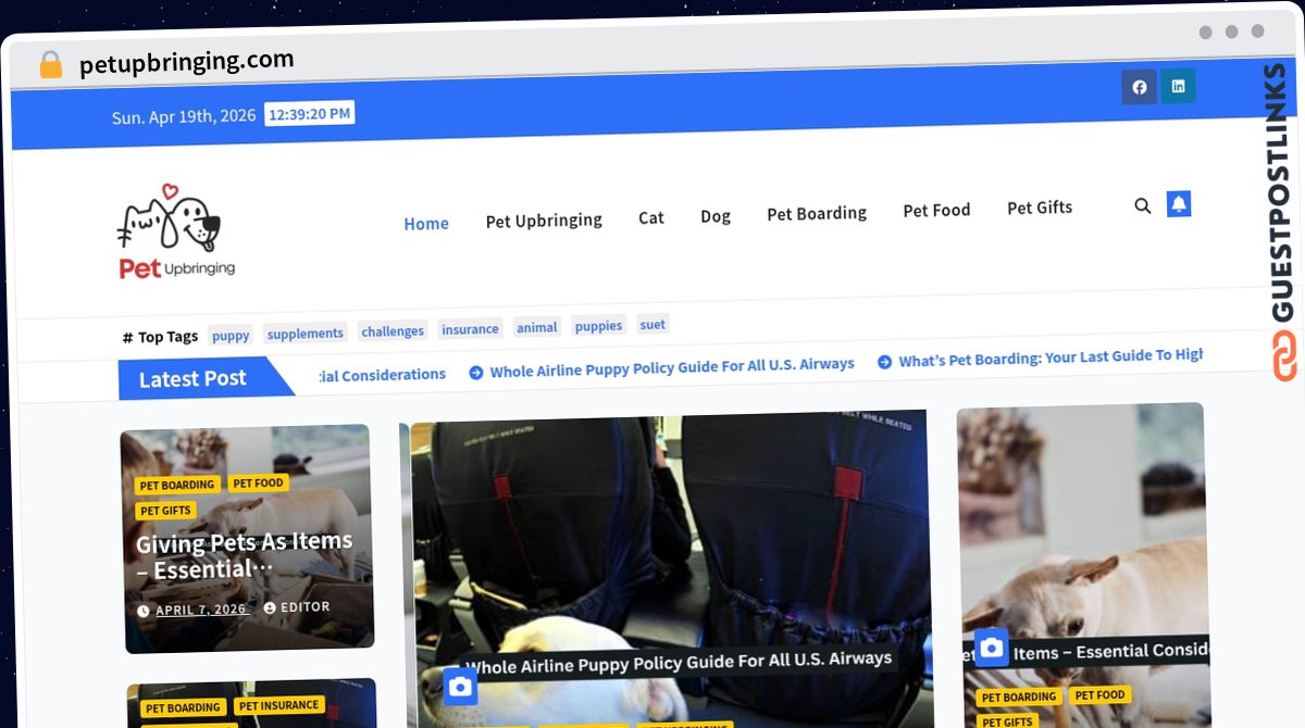 Publish Guest Post on petupbringing.com