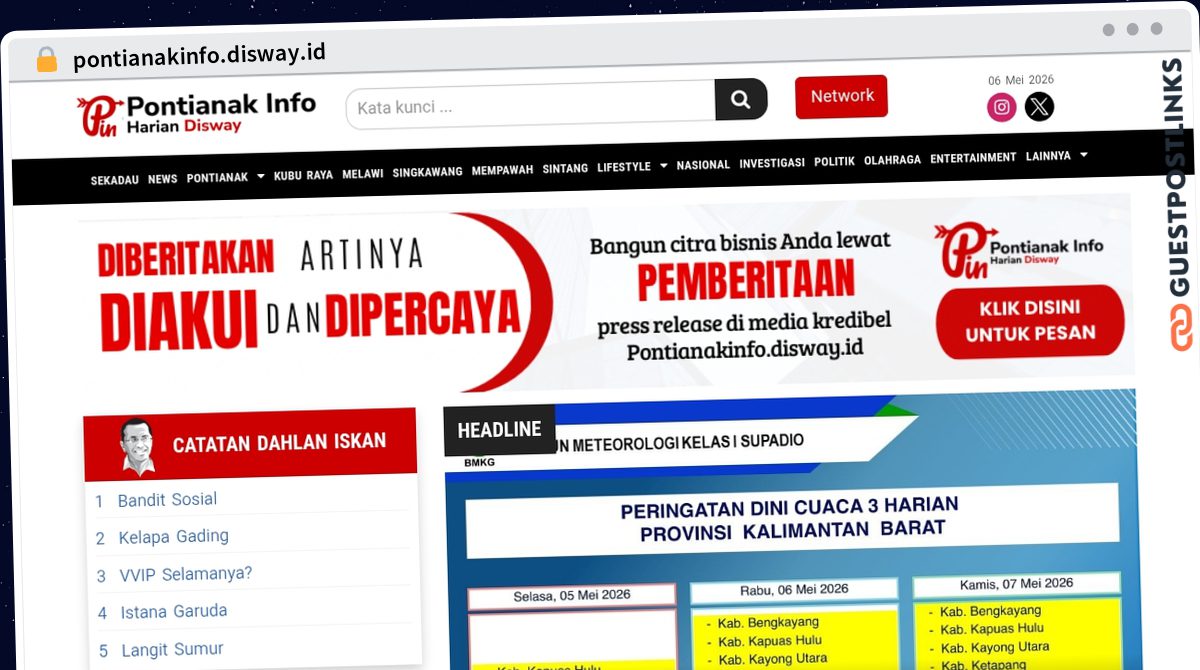 Publish Guest Post on pontianakinfo.disway.id