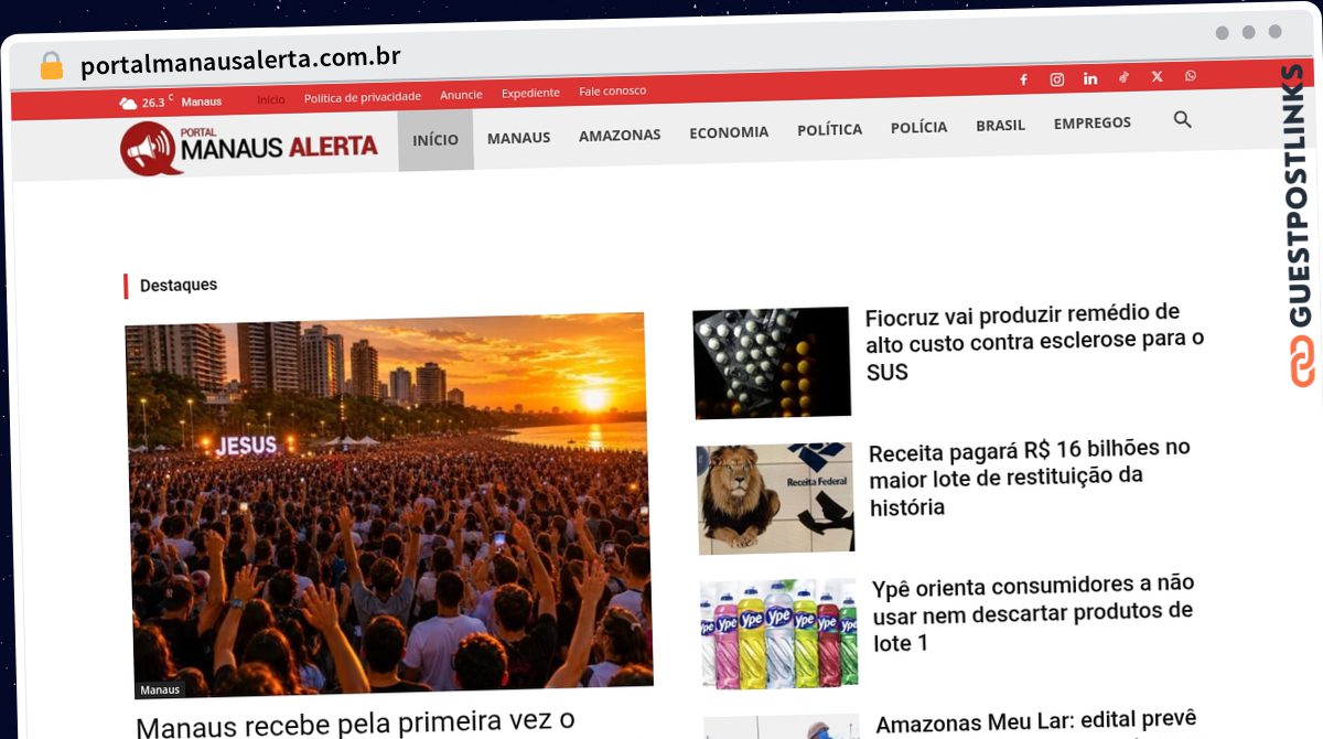 Publish Guest Post on portalmanausalerta.com.br