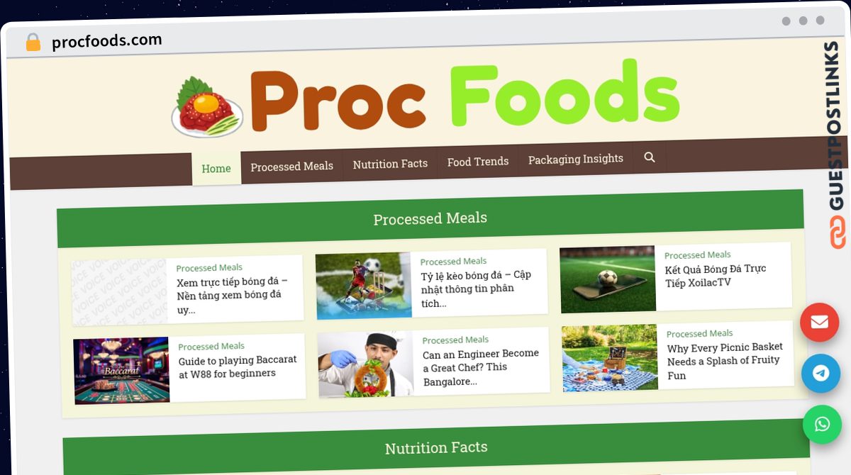 Publish Guest Post on procfoods.com