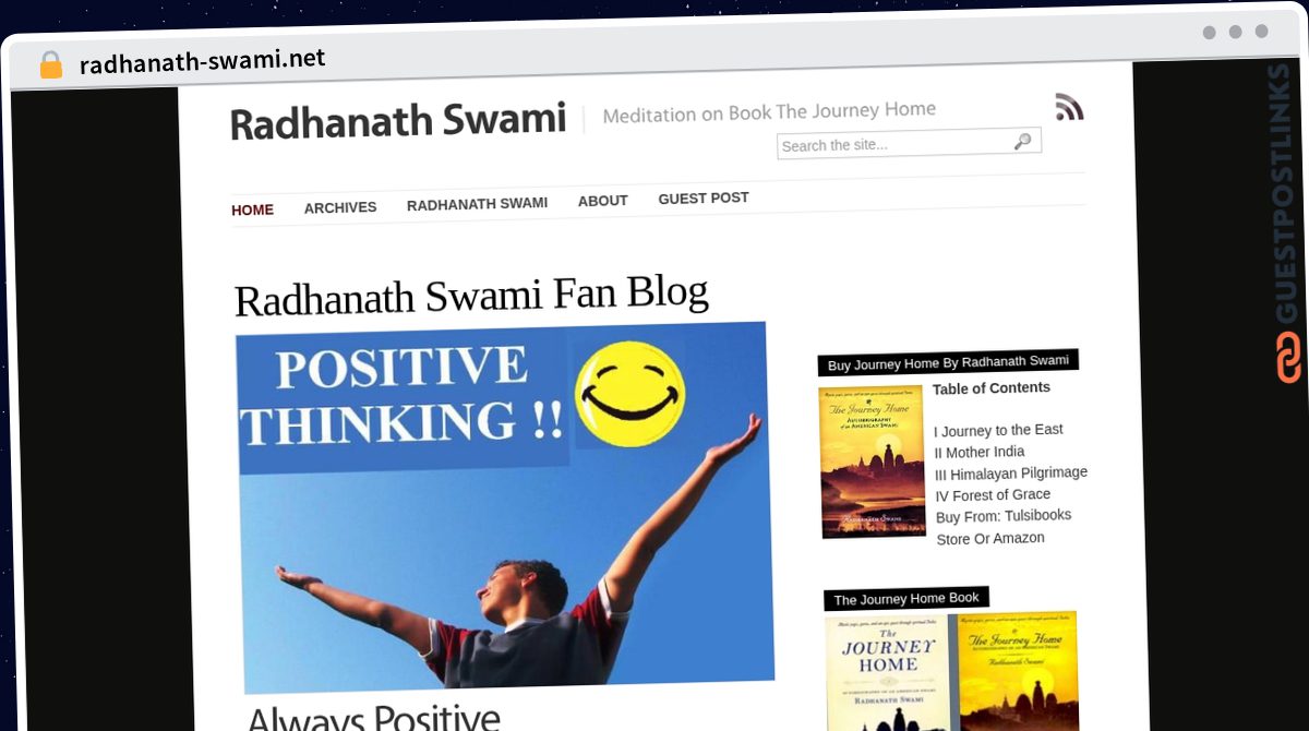 Publish Guest Post on radhanath-swami.net