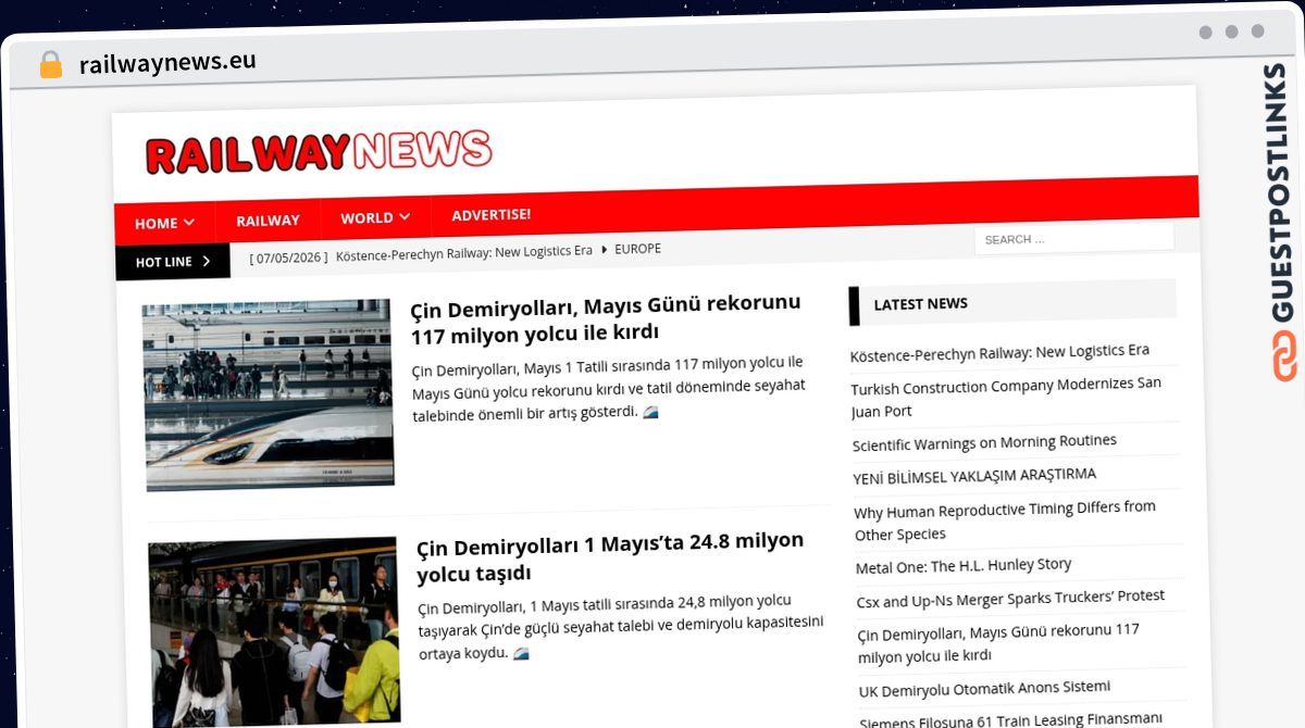 Publish Guest Post on railwaynews.eu