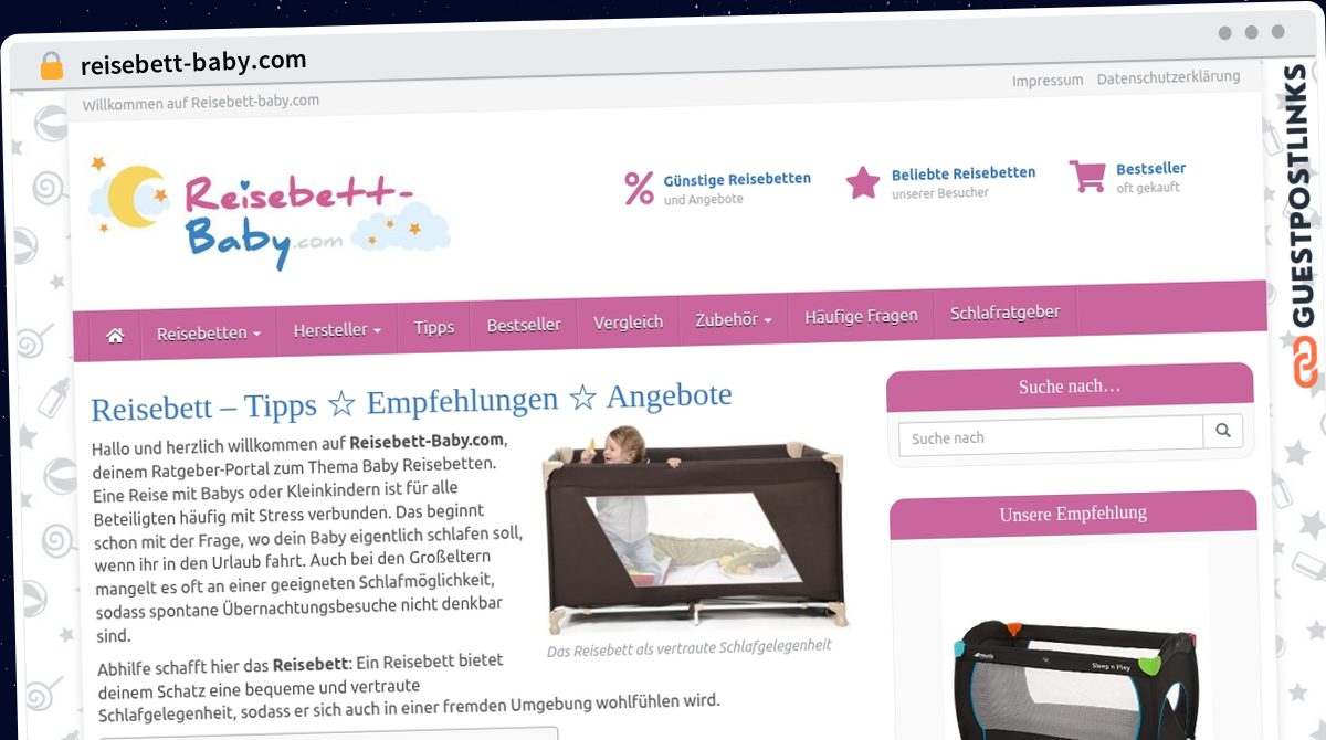 Publish Guest Post on reisebett-baby.com