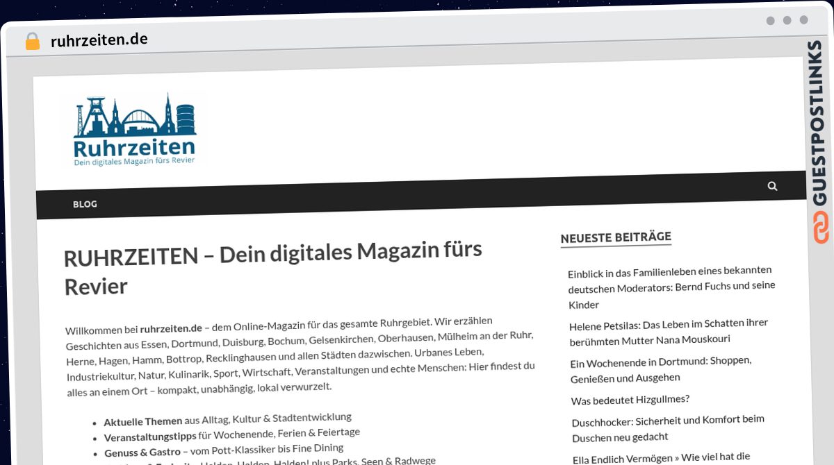 Publish Guest Post on ruhrzeiten.de