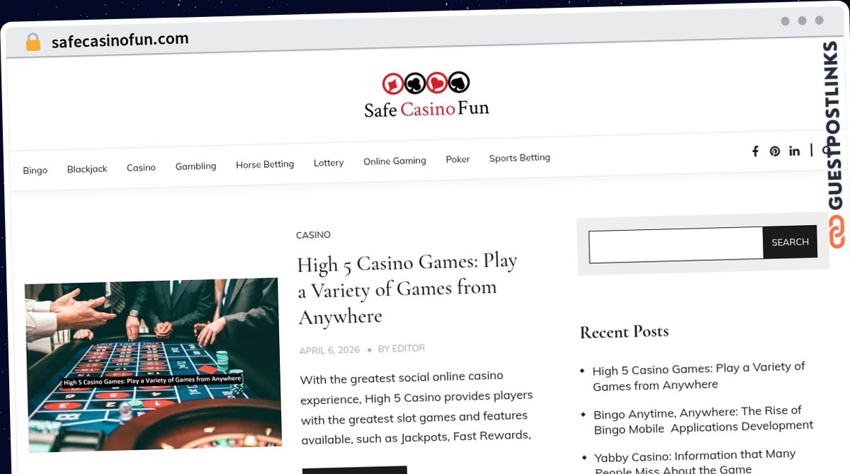 Publish Guest Post on safecasinofun.com