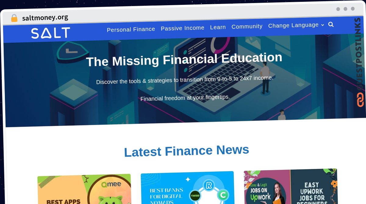 Publish Guest Post on saltmoney.org