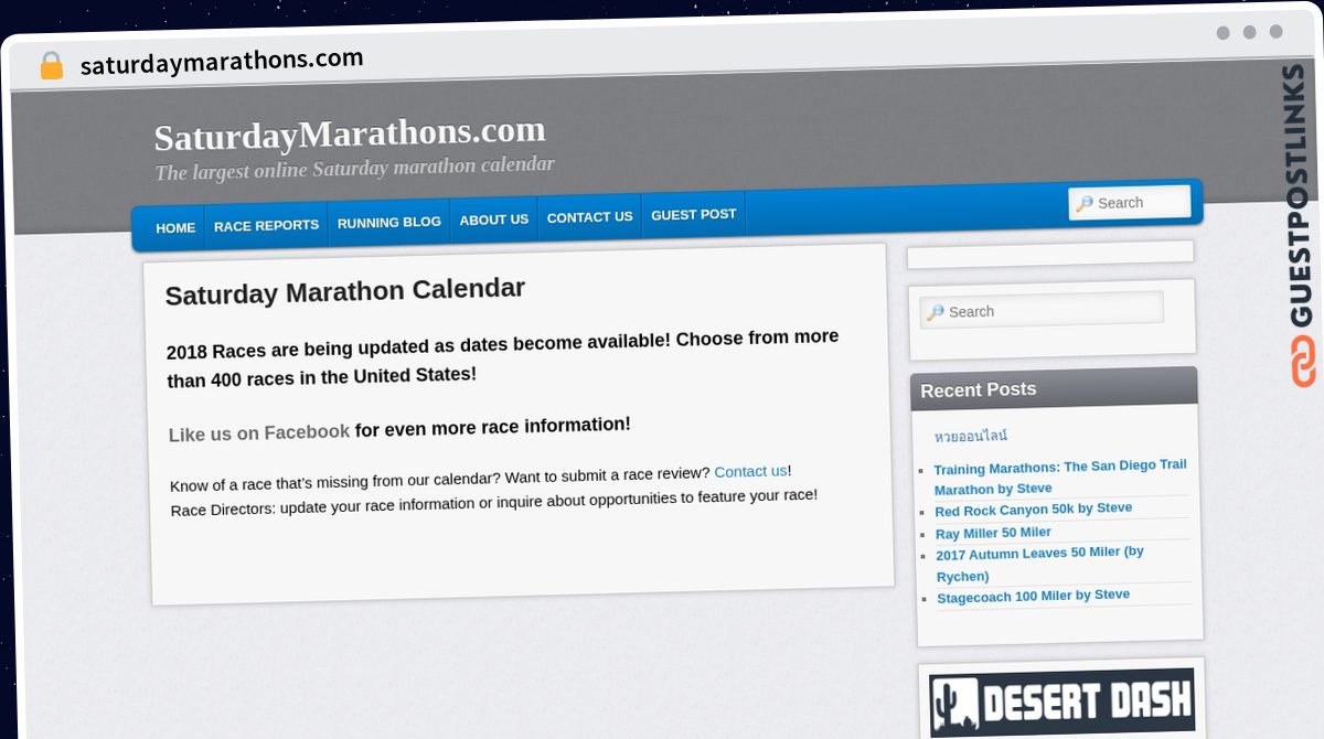 Publish Guest Post on saturdaymarathons.com