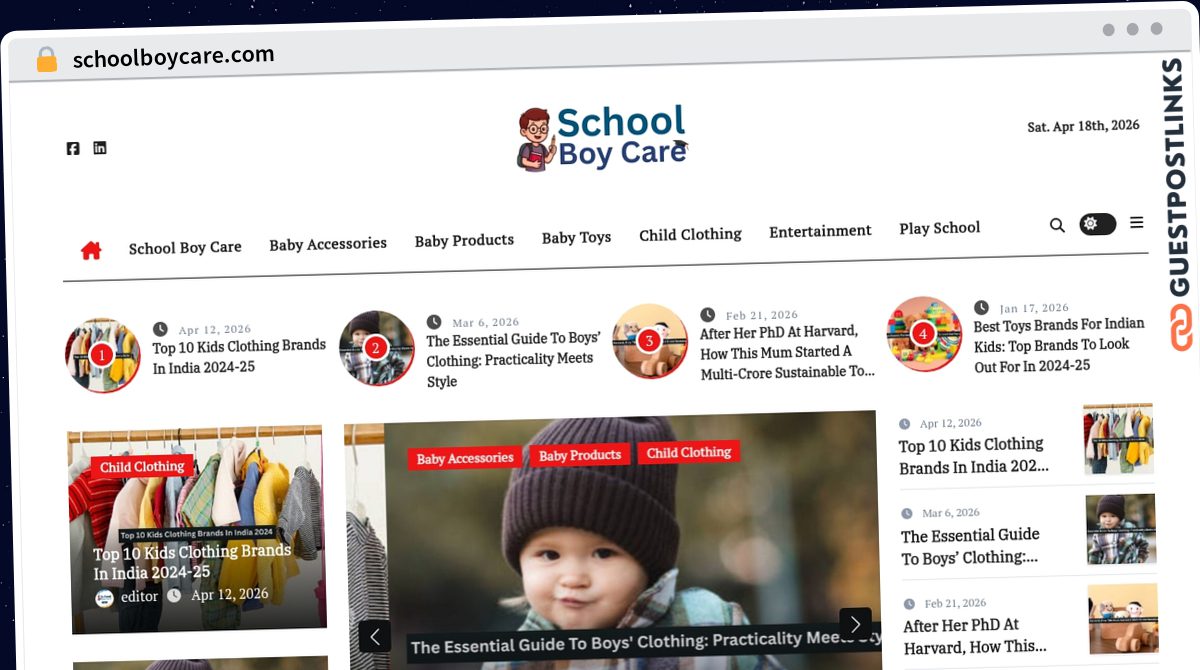 Publish Guest Post on schoolboycare.com