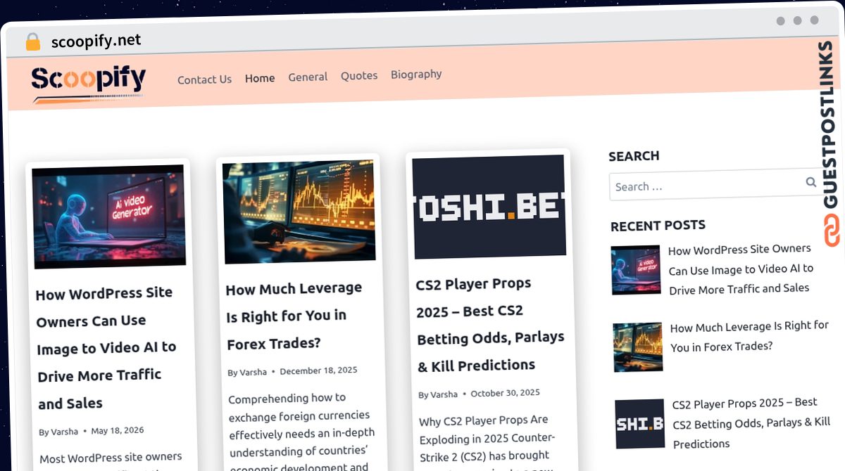 Publish Guest Post on scoopify.net