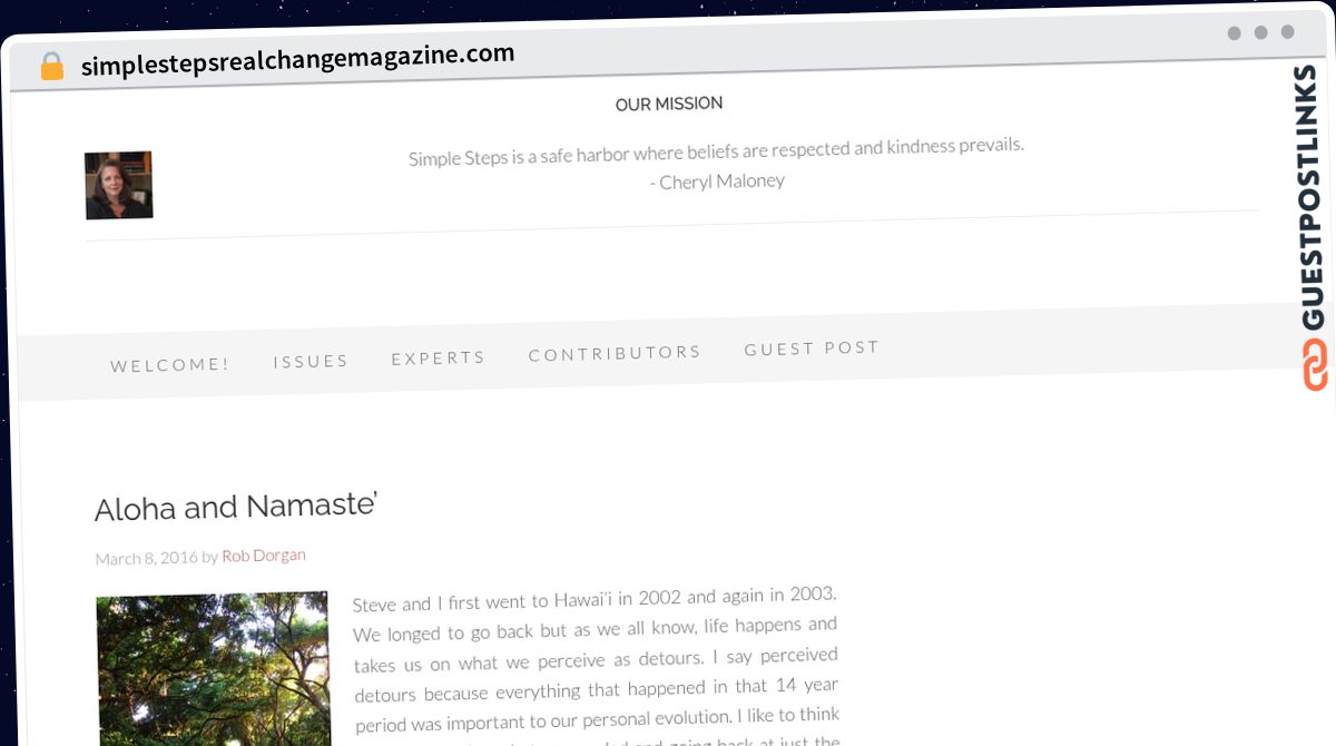 Publish Guest Post on simplestepsrealchangemagazine.com