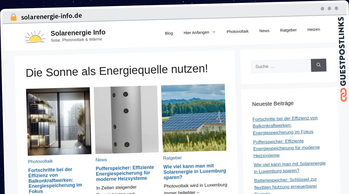 Publish Guest Post on solarenergie-info.de