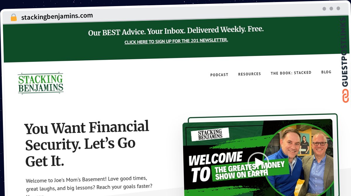 Publish Guest Post on stackingbenjamins.com