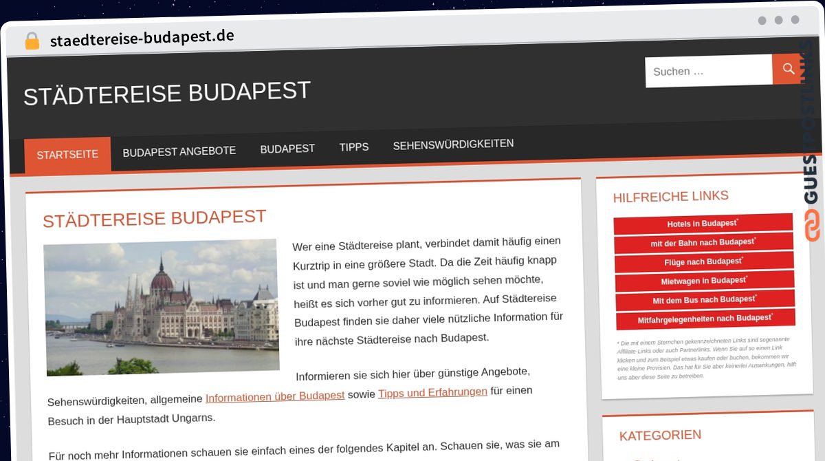 Publish Guest Post on staedtereise-budapest.de