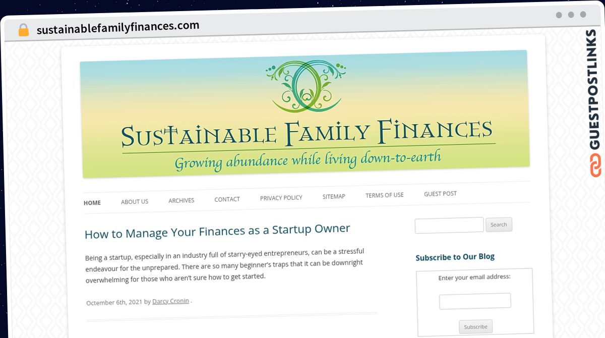 Publish Guest Post on sustainablefamilyfinances.com
