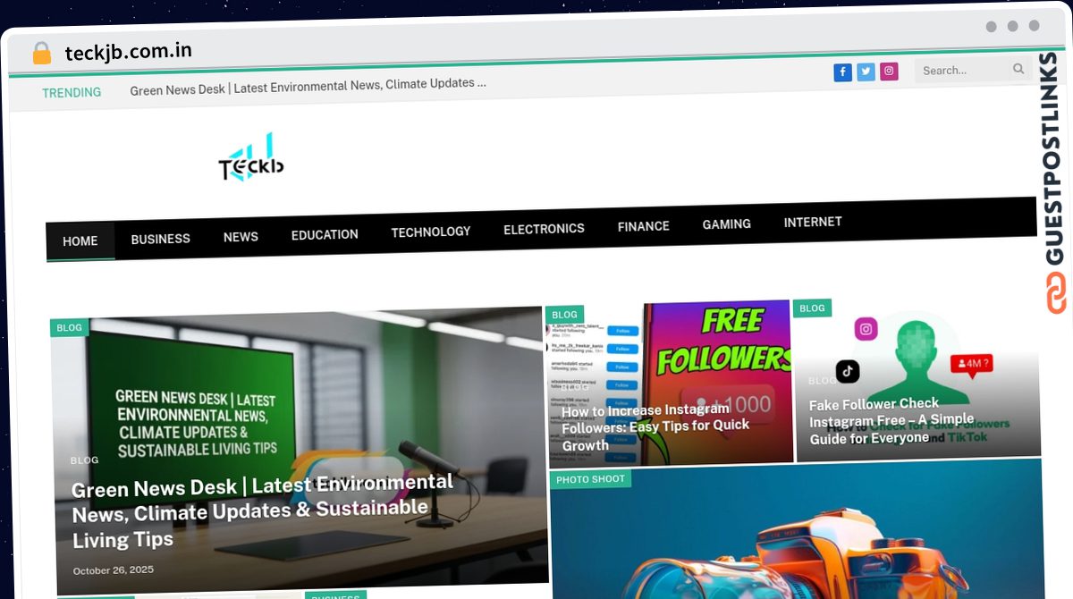 Publish Guest Post on teckjb.com.in