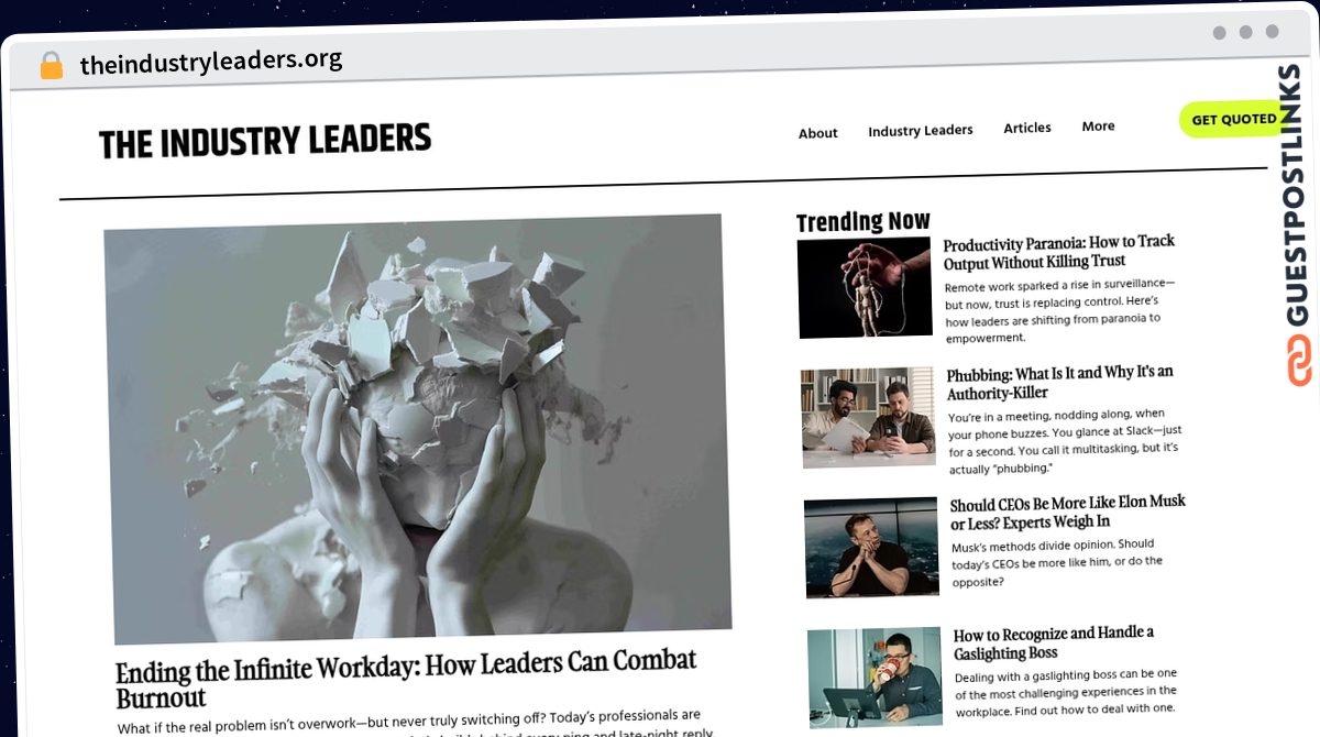 Publish Guest Post on theindustryleaders.org