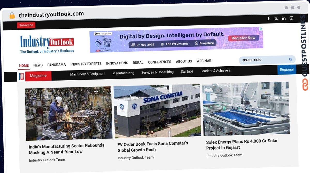 Publish Guest Post on theindustryoutlook.com