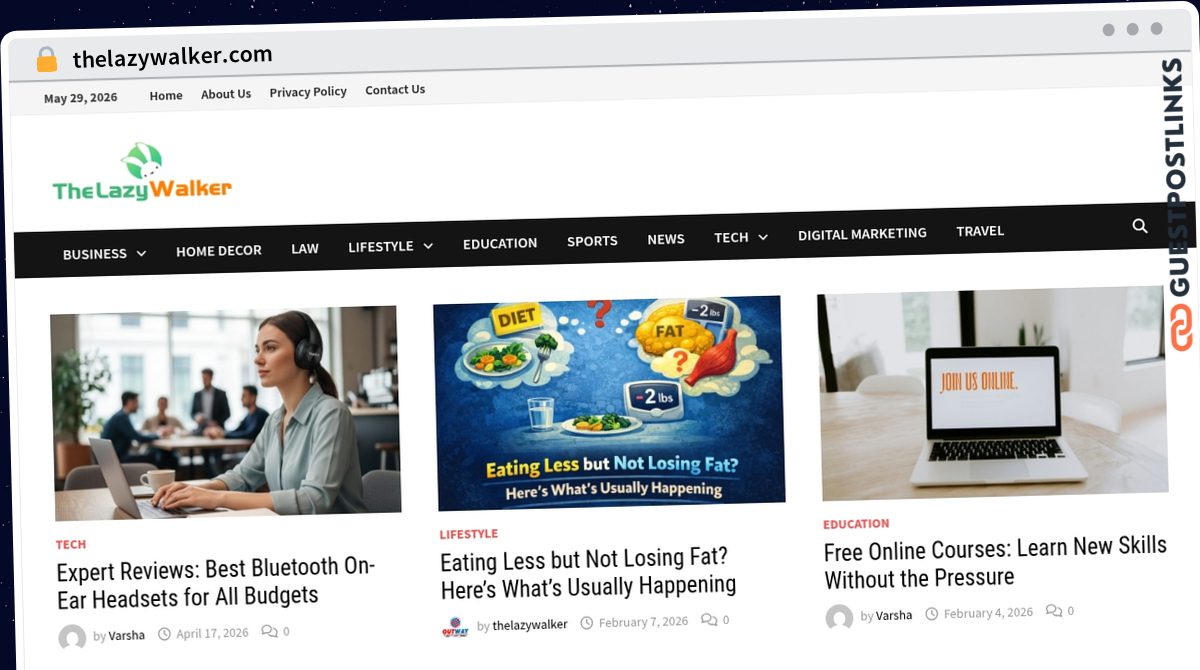 Publish Guest Post on thelazywalker.com