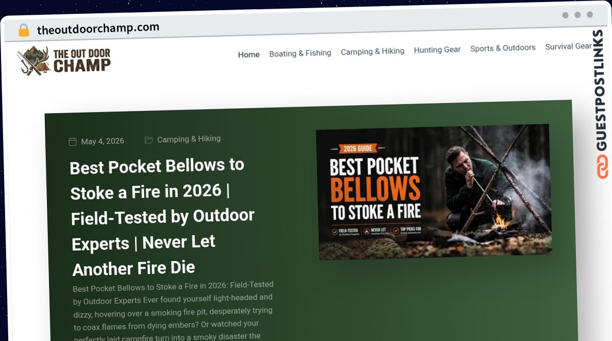 Publish Guest Post on theoutdoorchamp.com