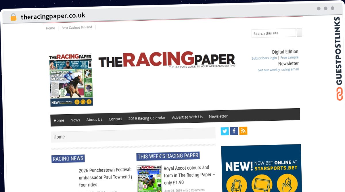 Publish Guest Post on theracingpaper.co.uk