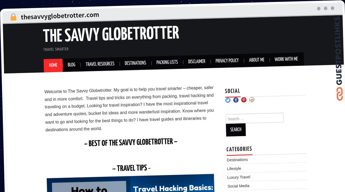 Publish Guest Post on thesavvyglobetrotter.com