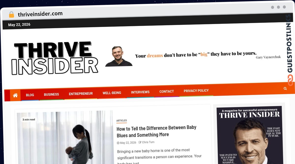 Publish Guest Post on thriveinsider.com