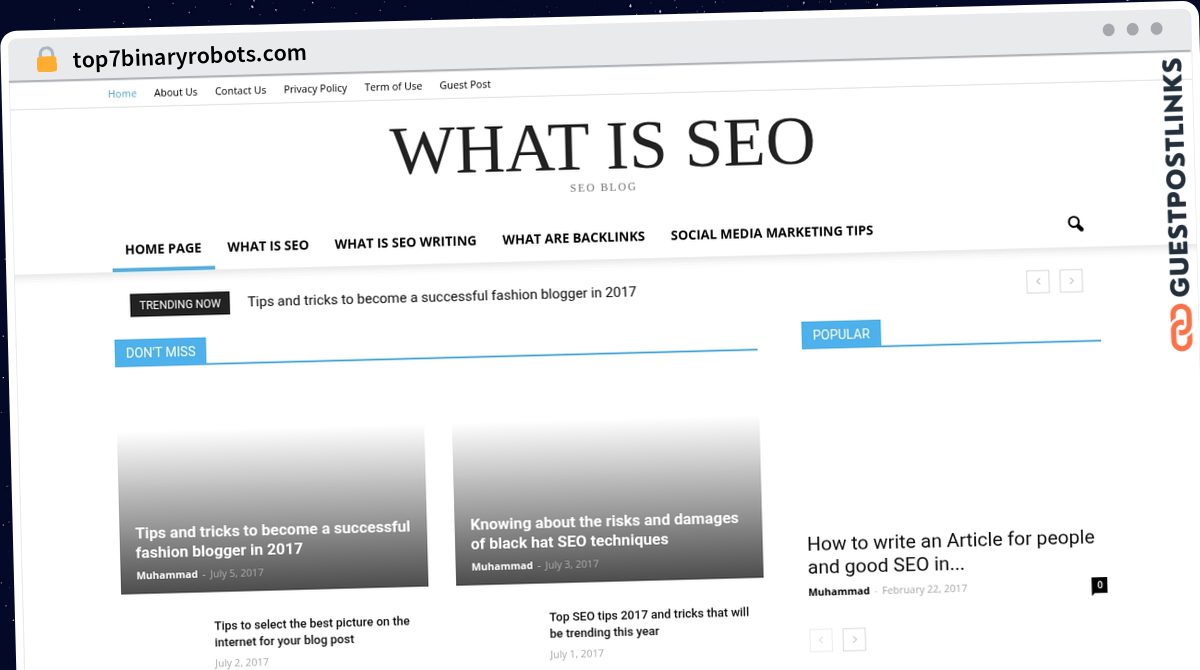 Publish Guest Post on top7binaryrobots.com