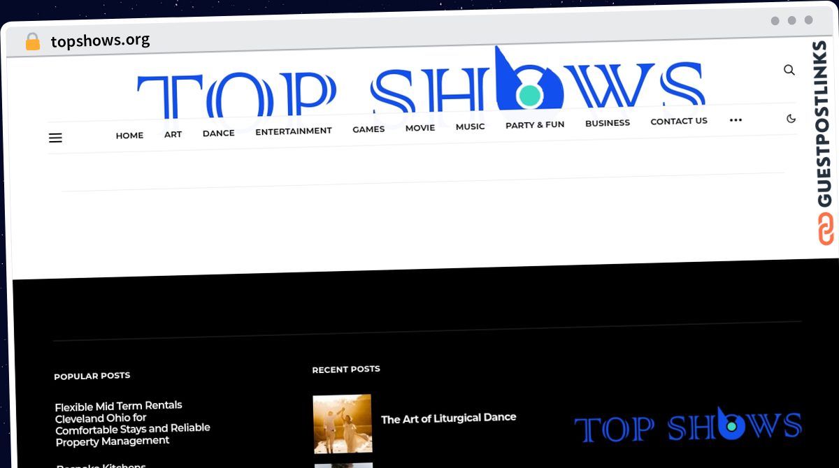 Publish Guest Post on topshows.org