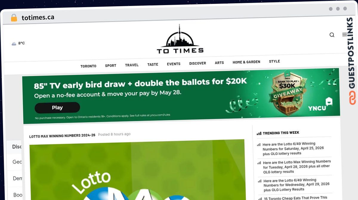 Publish Guest Post on totimes.ca