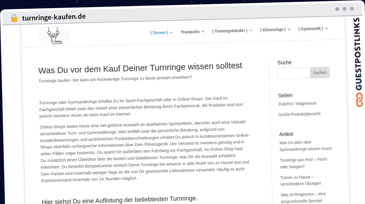 Publish Guest Post on turnringe-kaufen.de
