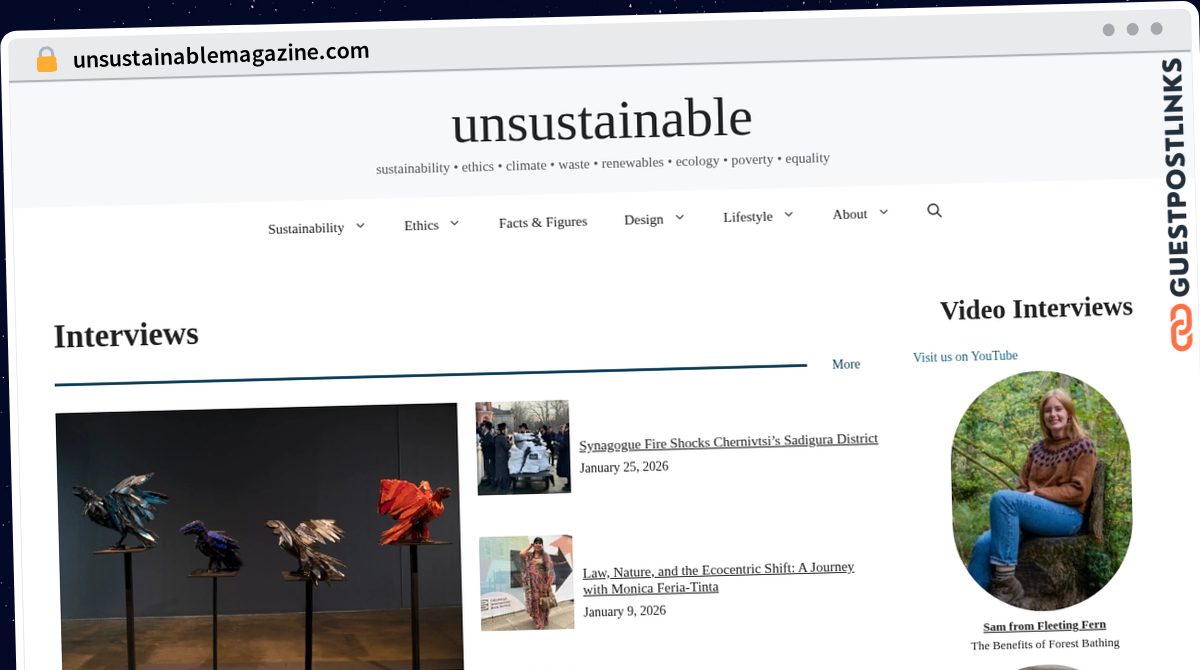Publish Guest Post on unsustainablemagazine.com