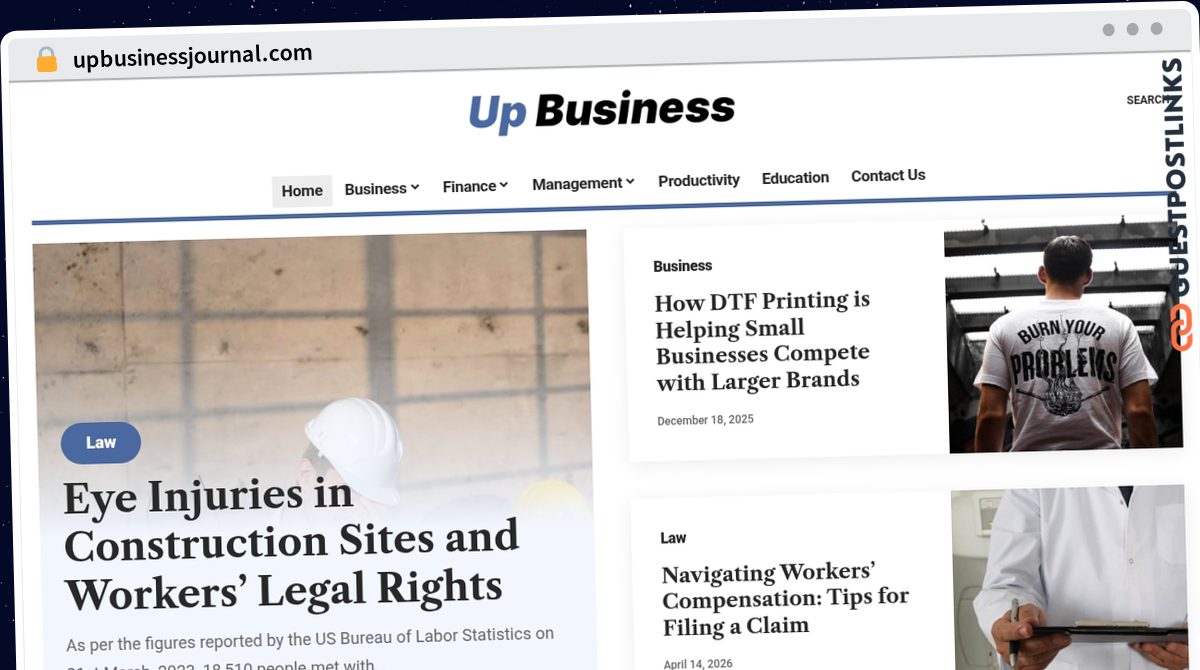 Publish Guest Post on upbusinessjournal.com