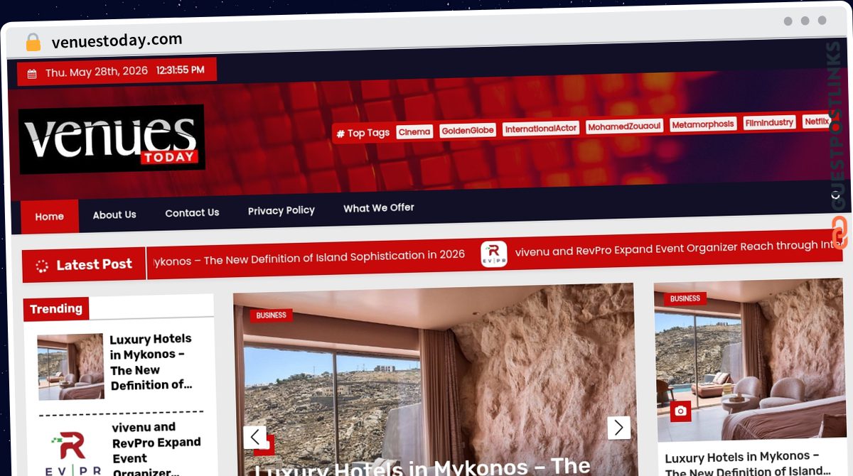 Publish Guest Post on venuestoday.com