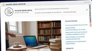 Publish Guest Post on vorsicht-starke-worte.de